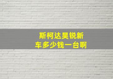 斯柯达昊锐新车多少钱一台啊