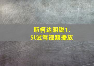 斯柯达明锐1.5l试驾视频播放