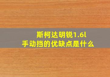 斯柯达明锐1.6l手动挡的优缺点是什么