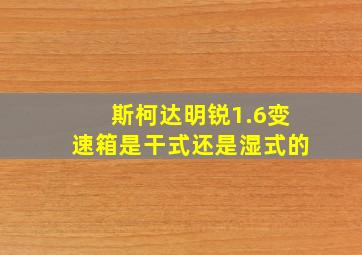 斯柯达明锐1.6变速箱是干式还是湿式的