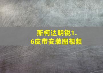 斯柯达明锐1.6皮带安装图视频