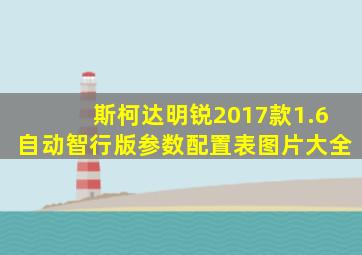 斯柯达明锐2017款1.6自动智行版参数配置表图片大全