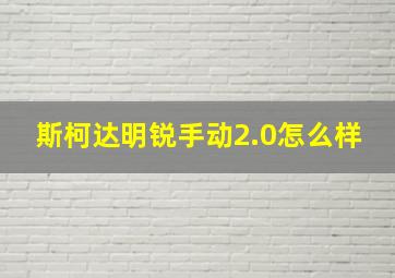 斯柯达明锐手动2.0怎么样