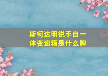 斯柯达明锐手自一体变速箱是什么牌