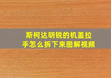 斯柯达明锐的机盖拉手怎么拆下来图解视频