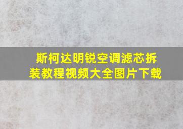 斯柯达明锐空调滤芯拆装教程视频大全图片下载