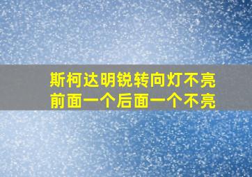 斯柯达明锐转向灯不亮前面一个后面一个不亮