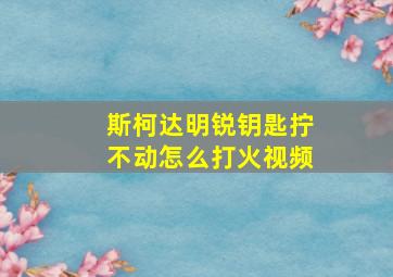 斯柯达明锐钥匙拧不动怎么打火视频