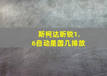 斯柯达昕锐1.6自动是国几排放