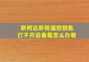 斯柯达昕锐遥控钥匙打不开后备箱怎么办呢