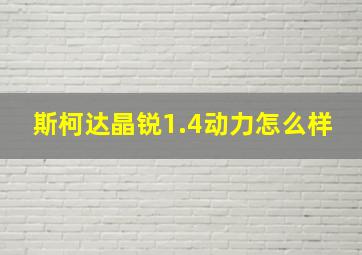 斯柯达晶锐1.4动力怎么样