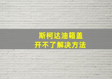 斯柯达油箱盖开不了解决方法