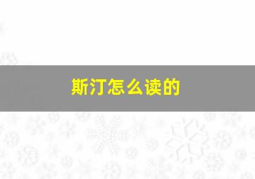 斯汀怎么读的