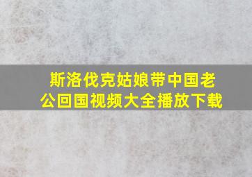 斯洛伐克姑娘带中国老公回国视频大全播放下载