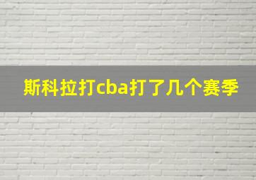 斯科拉打cba打了几个赛季