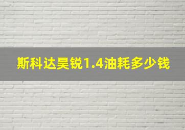 斯科达昊锐1.4油耗多少钱