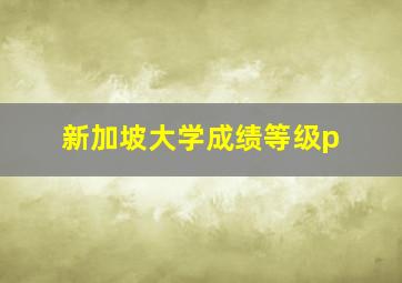 新加坡大学成绩等级p