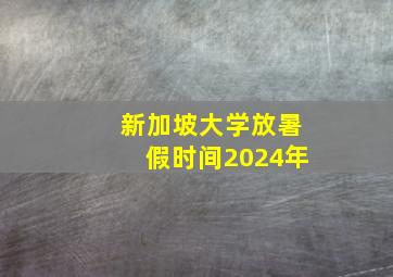 新加坡大学放暑假时间2024年