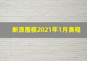 新浪围棋2021年1月赛程