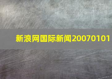 新浪网国际新闻20070101