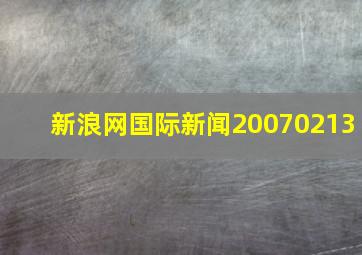 新浪网国际新闻20070213