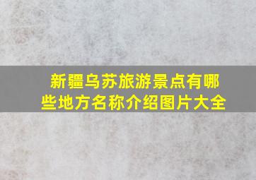 新疆乌苏旅游景点有哪些地方名称介绍图片大全