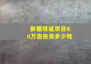 新疆塔城项目80万亩投资多少钱