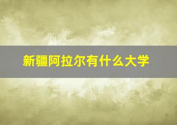 新疆阿拉尔有什么大学