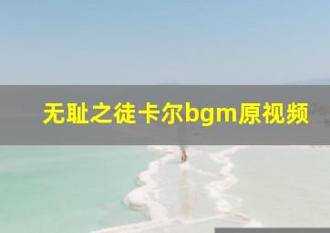 无耻之徒卡尔bgm原视频