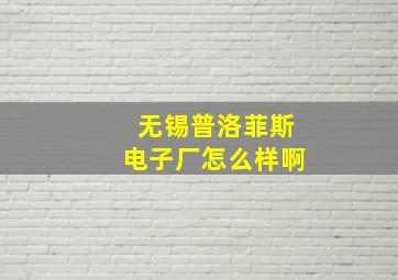 无锡普洛菲斯电子厂怎么样啊