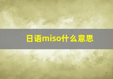 日语miso什么意思