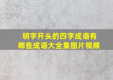 明字开头的四字成语有哪些成语大全集图片视频