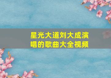 星光大道刘大成演唱的歌曲大全视频