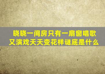 晓晓一间房只有一扇窗唱歌又演戏天天变花样谜底是什么