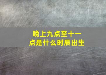 晚上九点至十一点是什么时辰出生