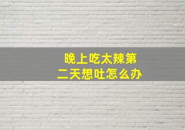 晚上吃太辣第二天想吐怎么办