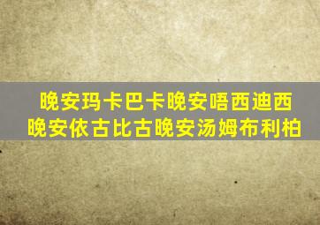 晚安玛卡巴卡晚安唔西迪西晚安依古比古晚安汤姆布利柏