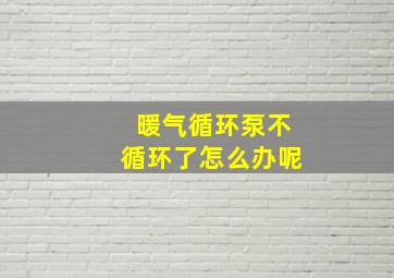 暖气循环泵不循环了怎么办呢