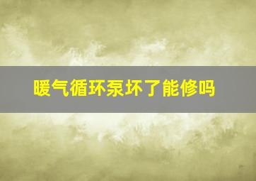 暖气循环泵坏了能修吗