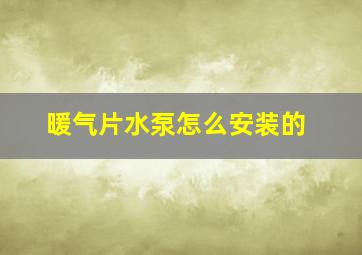 暖气片水泵怎么安装的