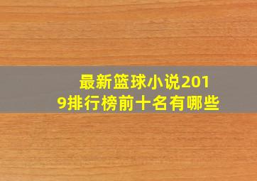 最新篮球小说2019排行榜前十名有哪些