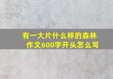 有一大片什么样的森林作文600字开头怎么写