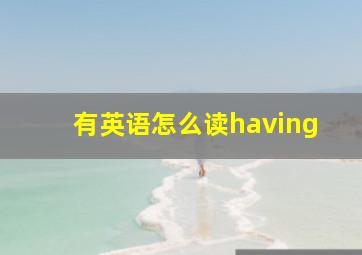 有英语怎么读having