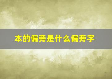 本的偏旁是什么偏旁字