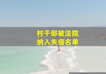 村干部被法院纳入失信名单