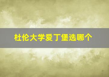 杜伦大学爱丁堡选哪个