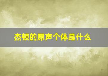 杰顿的原声个体是什么