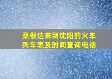 桑根达来到沈阳的火车列车表及时间查询电话