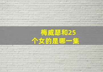 梅威瑟和25个女的是哪一集