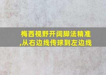 梅西视野开阔脚法精准,从右边线传球到左边线